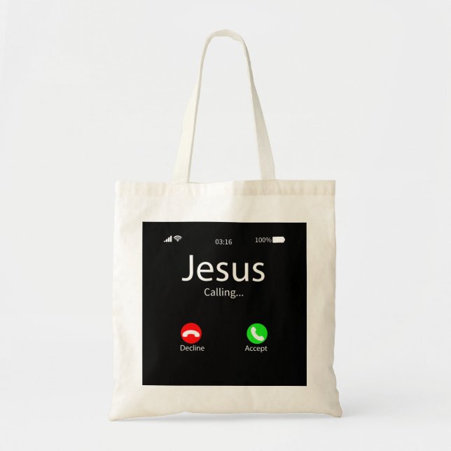 Bolso De Tela Jesús Está Llamando Cristiano (Frente)