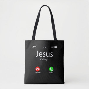 Bolso De Tela Jesús Está Llamando Cristiano