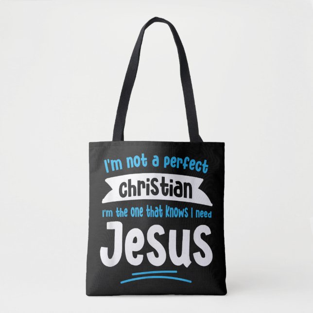 Bolso De Tela Jesús Hombres Mujeres Niños Divertidos Biblias Cri (Anverso)