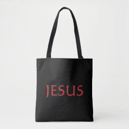 Bolso De Tela Jesús Negro y Rojo