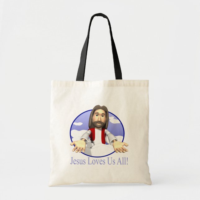 Bolso De Tela Jesús nos ama todos (Frente)