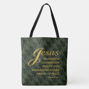 Bolso De Tela JESÚS PRÍNCIPE DE PAZ Isaías Escritura grande