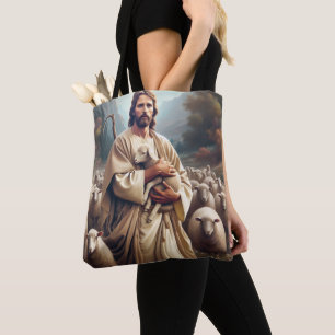 Bolso De Tela Jesús Protegía A Su Amada Oveja