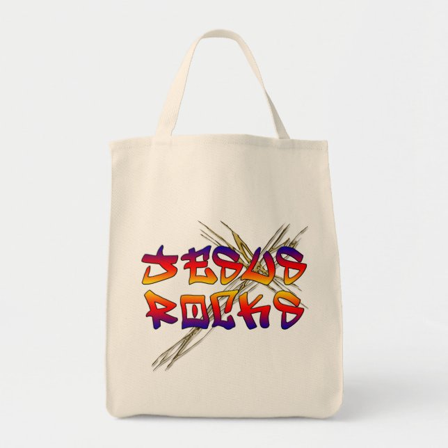 Bolso De Tela Jesus Rocks Christian (Frente)