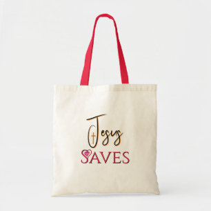 Bolso De Tela Jesús salva cita cristiana