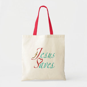 Bolso De Tela Jesús salva cita cristiana