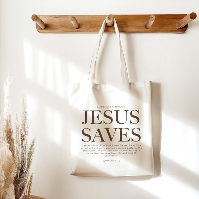 Bolso De Tela Jesus Saves | Unisex estético cristiano (Subido por el creador)