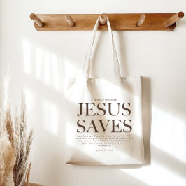 Bolso De Tela Jesus Saves | Unisex estético cristiano