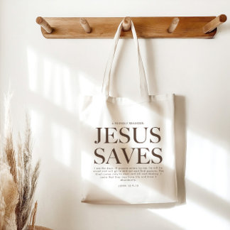 Bolso De Tela Jesus Saves | Unisex estético cristiano