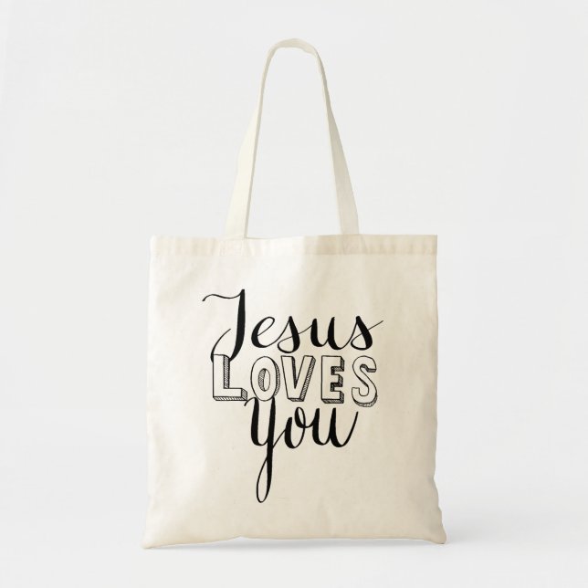 Bolso De Tela Jesús Te Ama El tote (Frente)