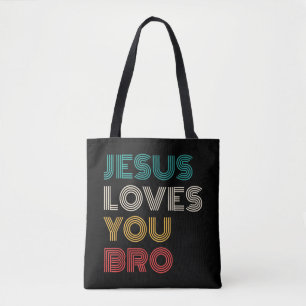 Bolso De Tela Jesús Te Ama Hermano, Gracioso Retro De Fe Cristia
