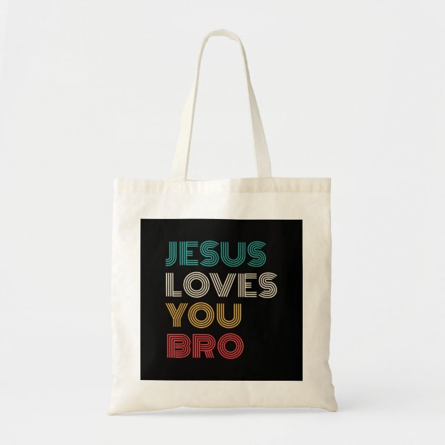 Bolso De Tela Jesús Te Ama Hermano, Gracioso Retro De Fe Cristia (Frente)