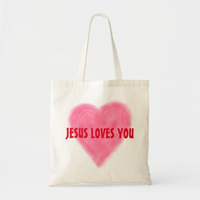 Bolso De Tela JESUS TE AMA Tote Presupuestario (Frente)