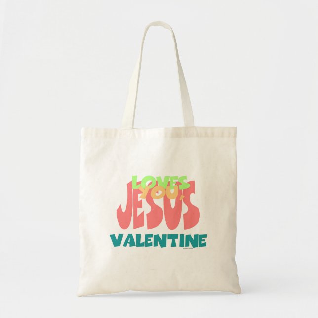 BOLSO DE TELA JESÚS TE AMA, VALENTINE (Frente)