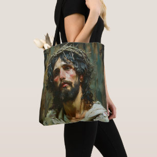 Bolso De Tela Jesús triste con corona