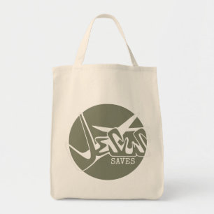 Bolso De Tela Jesús verde sabio salva graffiti