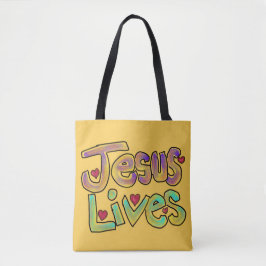 Bolso De Tela Jesús Vive Amarillo Brillante Nombre Personalizado