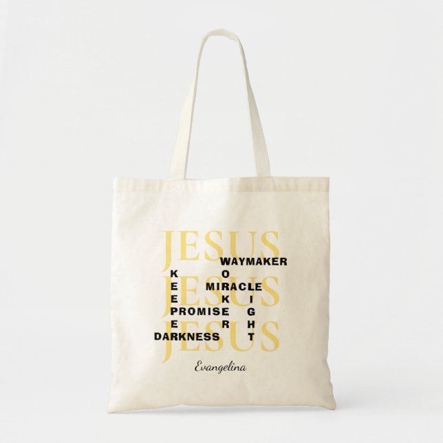 Bolso De Tela Jesus Waymaker Personalizado Cristiano (Frente)