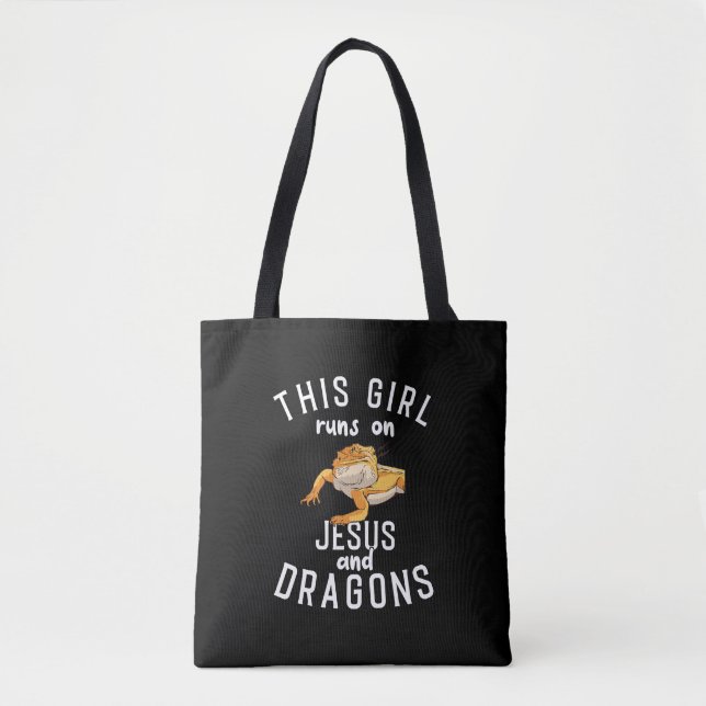 Bolso De Tela Jesús y dragones con barba (Anverso)