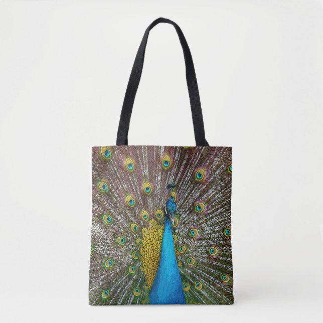 Bolso De Tela Jewel Tone Peacock Art (Anverso)
