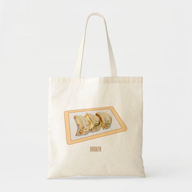 Bolso De Tela Jiaozi / ilustracion personalizado chino de bolas  (Frente)