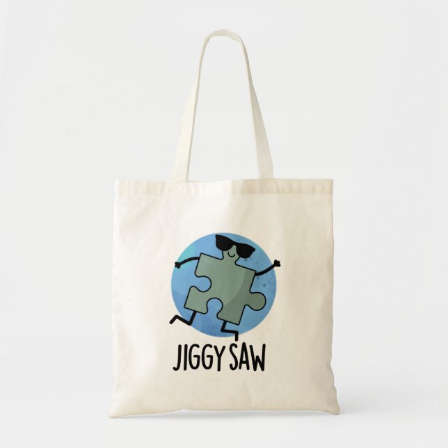 Bolso De Tela Jiggy Saw Funny Dancing Jigsaw Puzzle Pun (Frente)