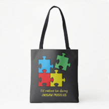 Jigsaw Puzzle Pieces Toke Bag