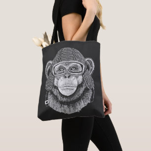 Bolso De Tela Jinete de la motocicleta del chimpancé