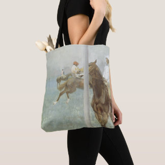 Bolso De Tela Jinetes antes de la carrera por Edgar Degas