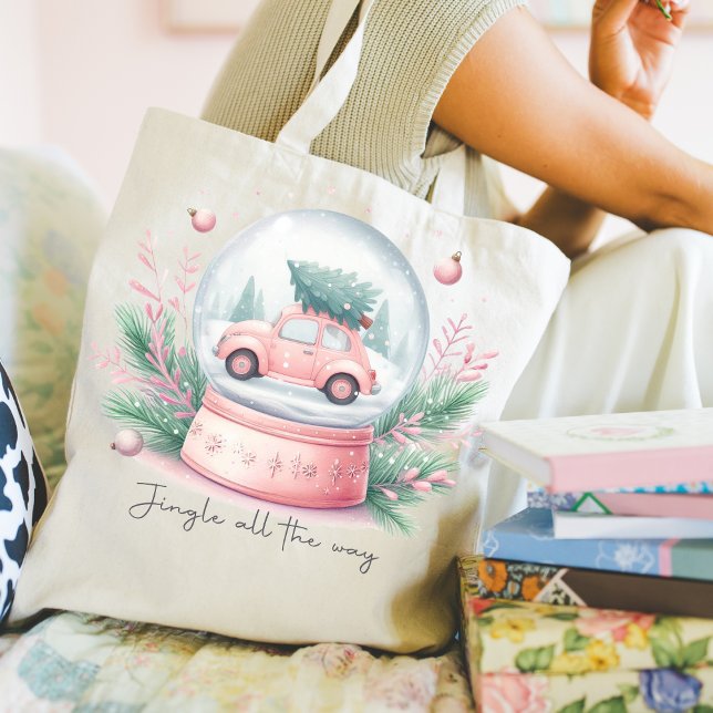 Bolso De Tela Jingle All the Way Christmas Tote Bag (Christmas globe tote bag. )