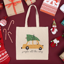 Bolso De Tela Jingle All Way Car and Christmas Tree Holiday