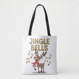 Bolso De Tela Jingle Bells canta el canto de reno Tote Bag