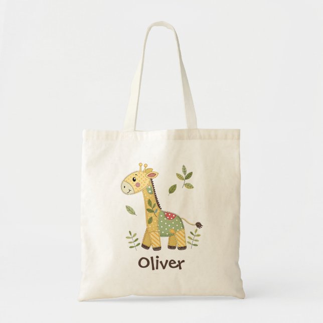 Bolso De Tela Jirafa Adorable de Parche (Frente)