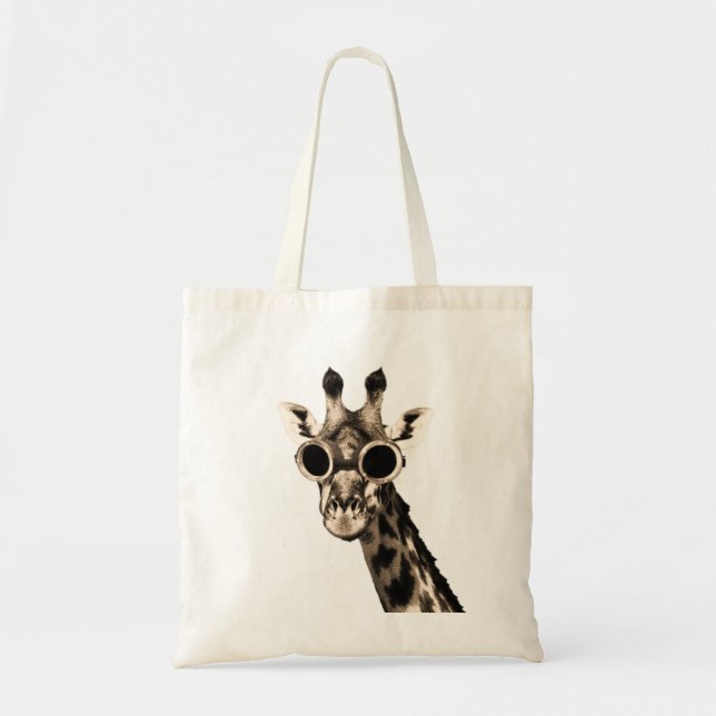 Bolso De Tela Jirafa con las gafas de las gafas de sol de (Frente)