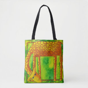 Bolso De Tela Jirafa con patrón de acuarela