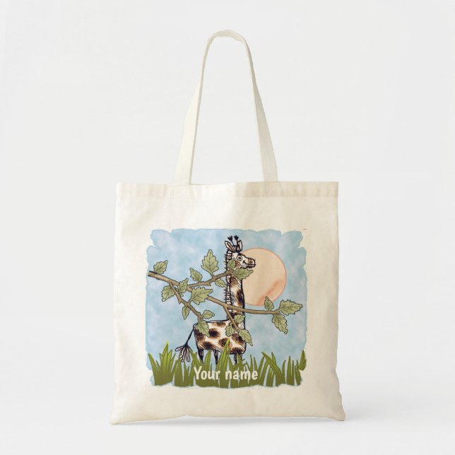 Bolso De Tela Jirafa Escondiéndose (Frente)