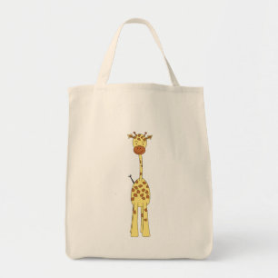 Bolso De Tela Jirafa linda alta. Animal del dibujo animado