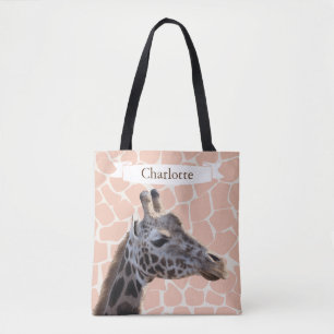 Bolso De Tela Jirafa linda y nombre del safari