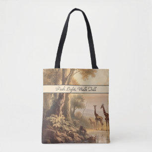 Bolso De Tela jirafas a orillas del río