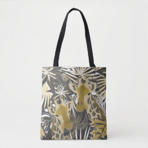Bolso De Tela jirafas en el bosque tropical.