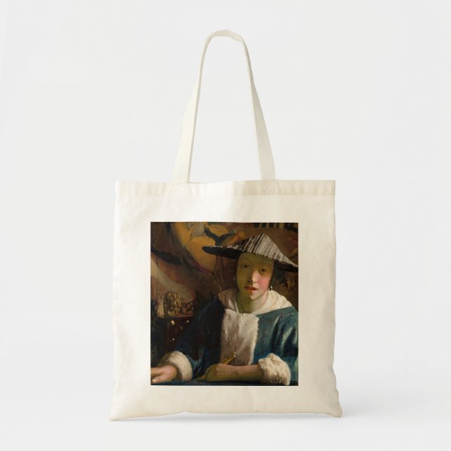 Bolso De Tela Johannes Vermeer - Chica con flauta (Frente)
