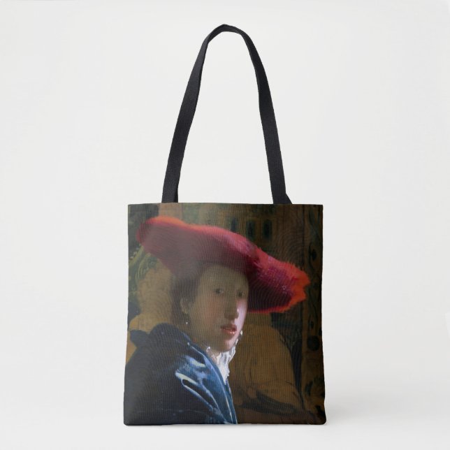 Bolso De Tela Johannes Vermeer - Chica con un Gorra rojo (Anverso)