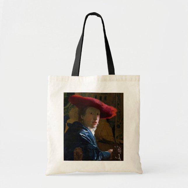 Bolso De Tela Johannes Vermeer - Chica con un Gorra rojo (Frente)
