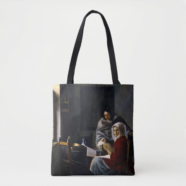 Bolso De Tela Johannes Vermeer - Chica interrumpida en su música (Anverso)