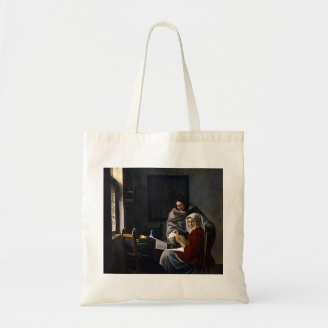 Bolso De Tela Johannes Vermeer - Chica interrumpida en su música (Frente)