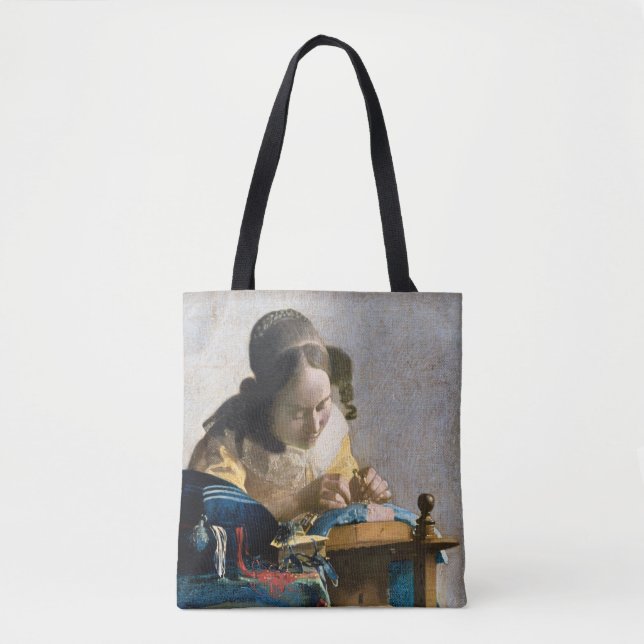 Bolso De Tela Johannes Vermeer - El Lacemaker (Anverso)