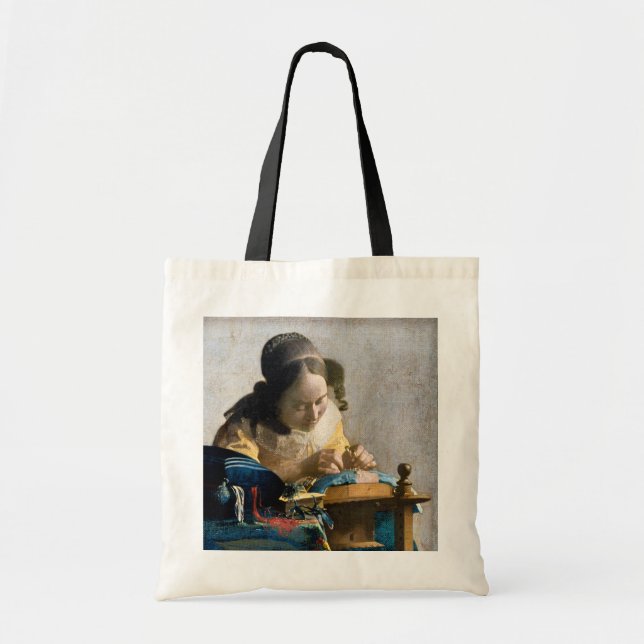 Bolso De Tela Johannes Vermeer - El Lacemaker (Frente)