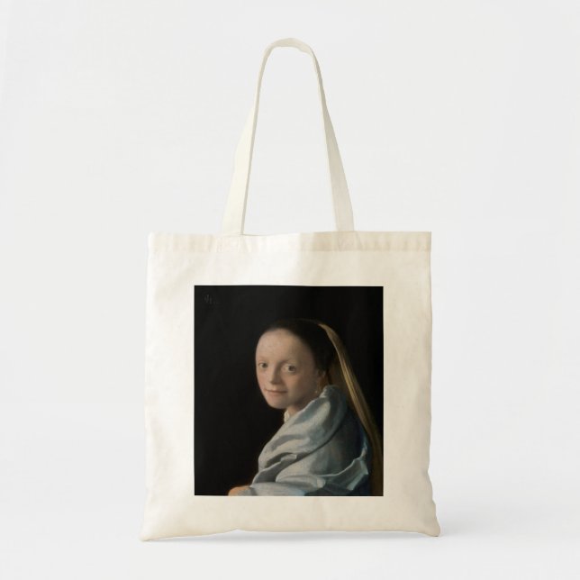 Bolso De Tela Johannes Vermeer - Estudio de una joven mujer (Frente)