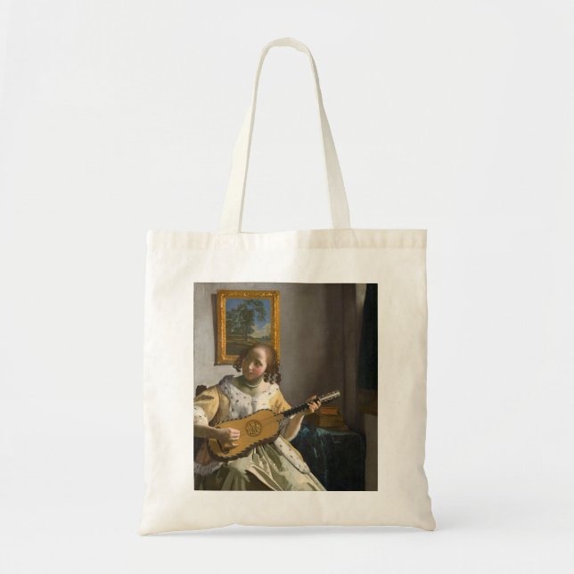 Bolso De Tela Johannes Vermeer, guitarrista (Frente)