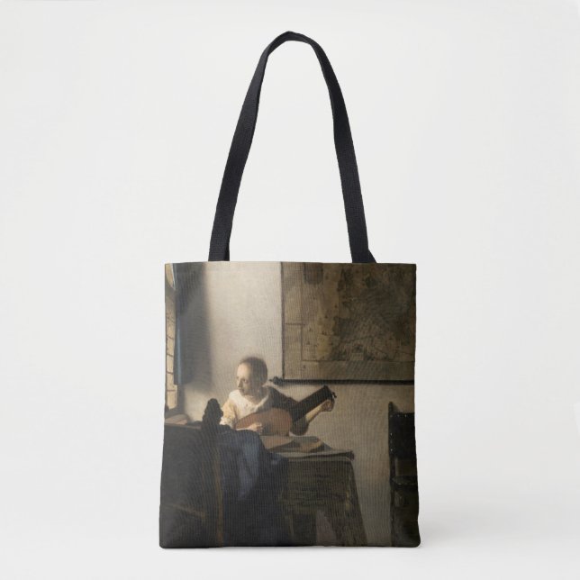 Bolso De Tela Johannes Vermeer - Joven mujer con un Lute (Anverso)